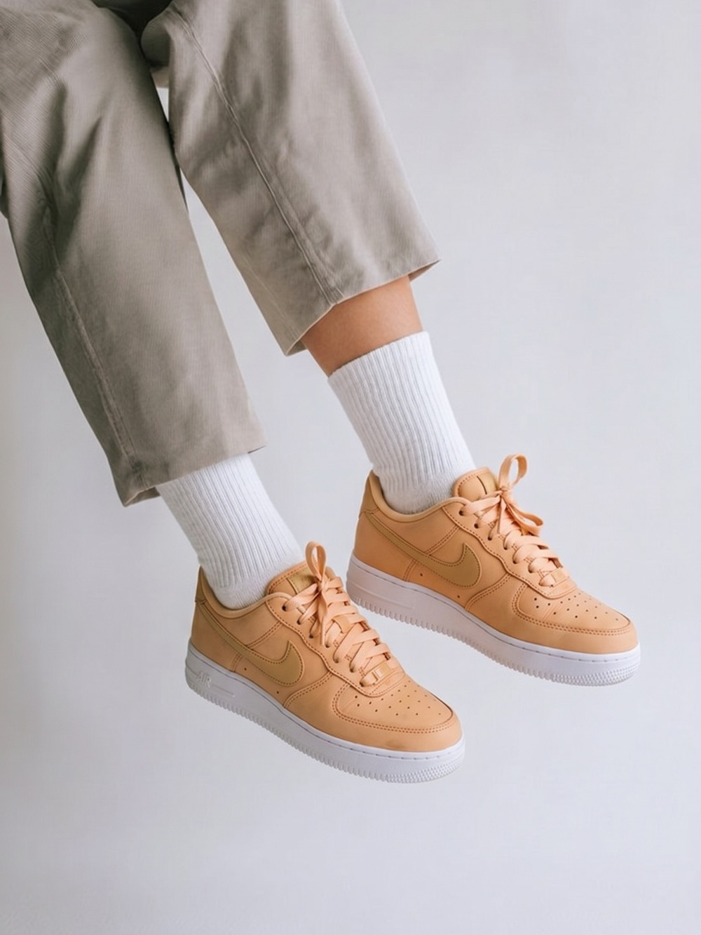 Nike Low-Top Sneakers in Tan/White - Picture 3 of 15
